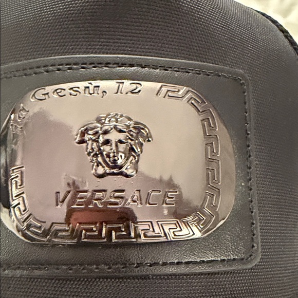 Versace Black Hat with Silver Medusa Emblem - Picture 2 of 7